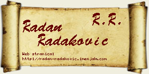 Radan Radaković vizit kartica